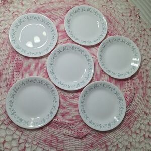 6 Pc Set Vtg Corelle Country Cottage 6 3/4" Bread Dessert Plates‎ Heart Vine